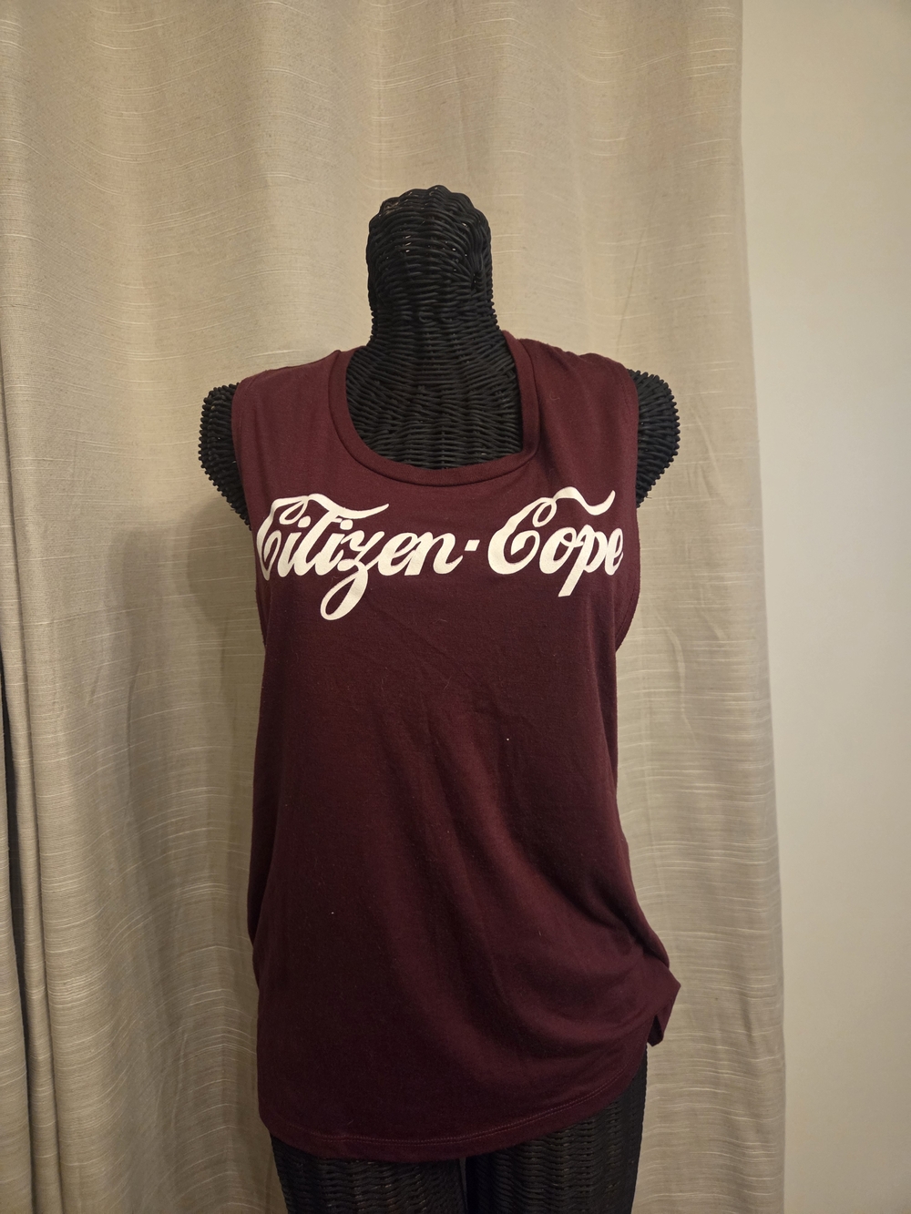 Citizen Cope Women's Maroon Sleeveless Logo Tank
